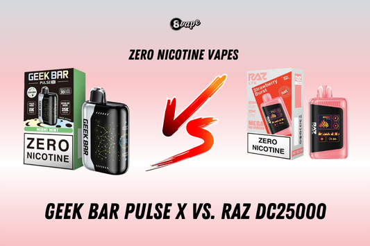 geek bar pulse x zero nicotine vs raz dc25000 zero nicotine