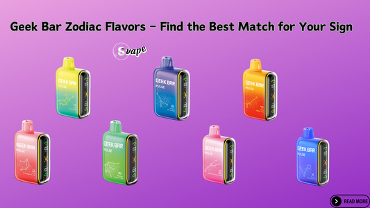 Geek Bar Zodiac Flavors collection showcasing colorful vape devices with different flavors, each representing a zodiac sign.