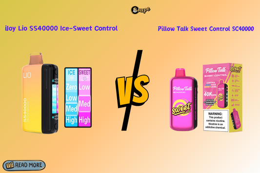 A comparison of the iJoy Lio SS4000 with ice-sweet control vs. the Pillow Talk Sweet Control SC4000 featuring adjustable sweetness and flavor control.