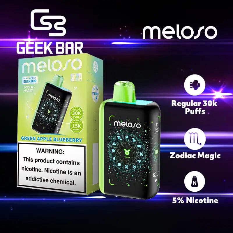 Geek Bar Disposable Vape Green Apple Blueberry Geek Bar Meloso Bar 30000 Disposable Vape (5%, 30000 Puffs)