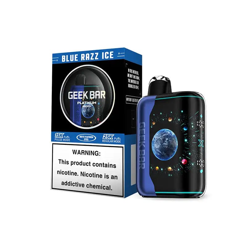 Geek Bar Disposable Vape Platinum Edition Blue Razz Ice Geek Bar Pulse X 25000 Platinum Edition Disposable Vape (5%, 25000 Puffs)