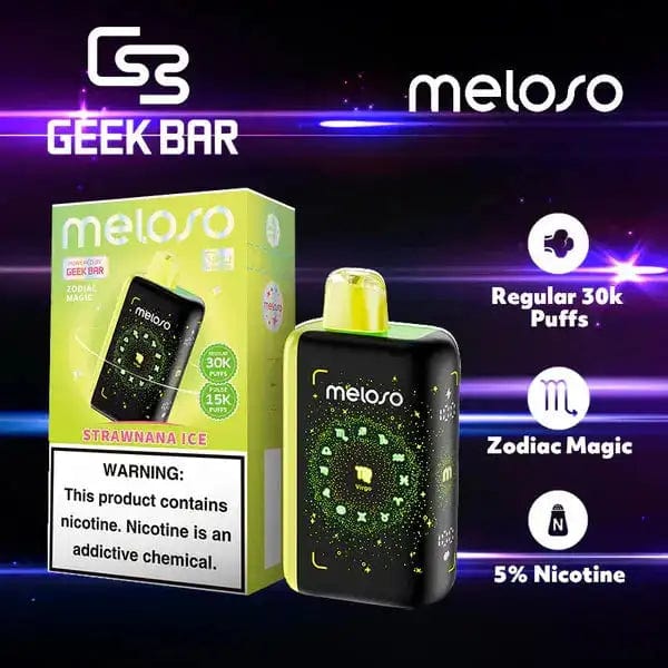 Geek Bar Disposable Vape Strawnana Ice Geek Bar Meloso Bar 30000 Disposable Vape (5%, 30000 Puffs)