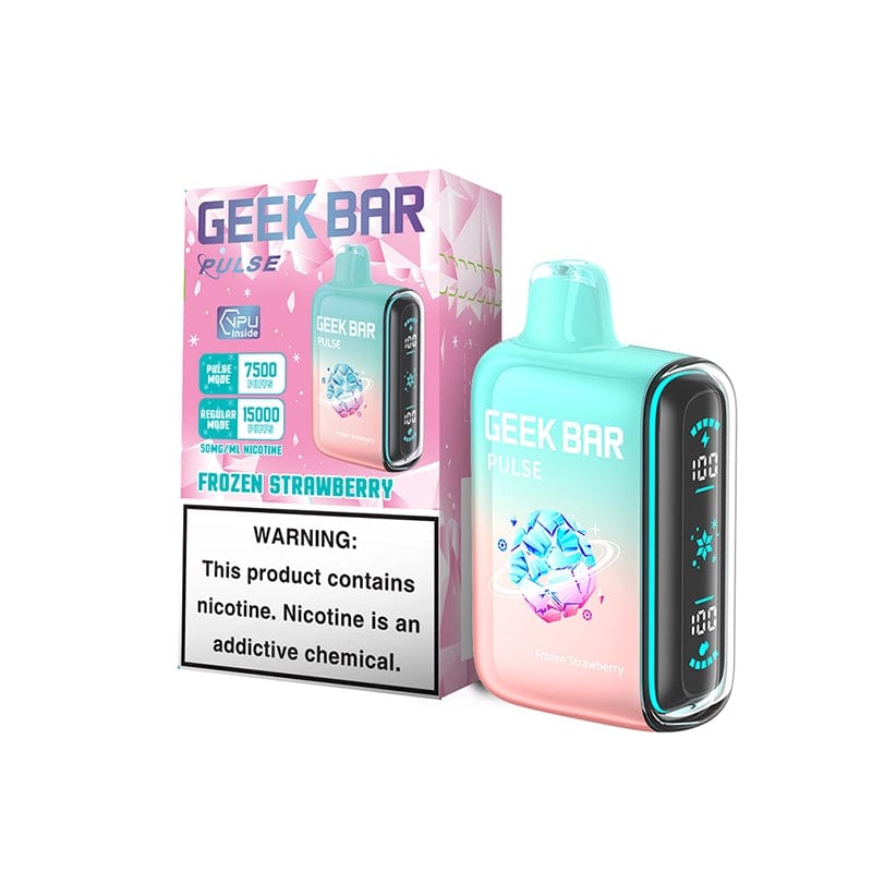 geek bar pulse 15000 disposable vape frozen strawberry flavor