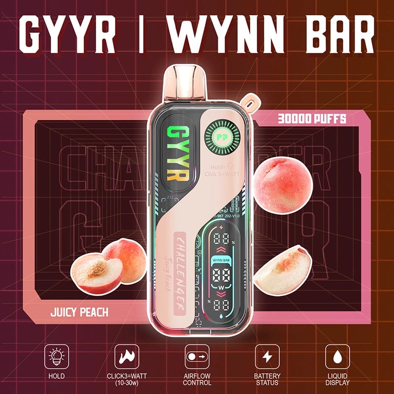 GYYR Disposable Vape Juicy Peach GYYR WYNN Bar Challenger 30K Disposable Vape (5%, 30000 Puffs)