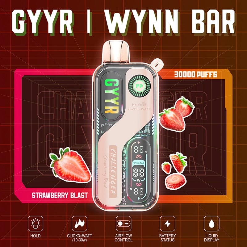 GYYR Disposable Vape Strawberry Blast GYYR WYNN Bar Challenger 30K Disposable Vape (5%, 30000 Puffs)