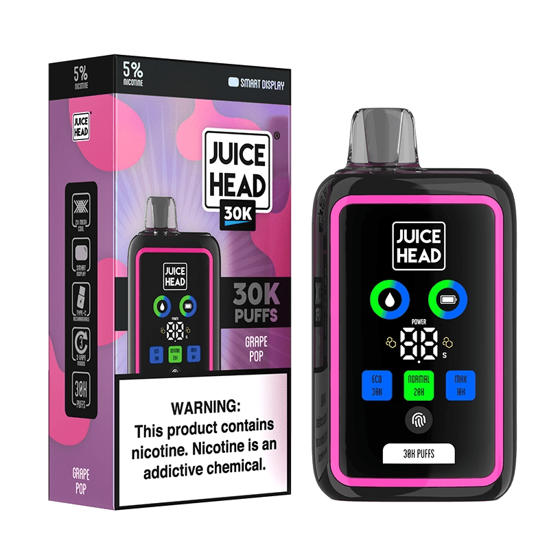 Juice Head Disposable Vape Grape Pop Juice Head 30K Disposable Vape (5%, 30000 Puffs)