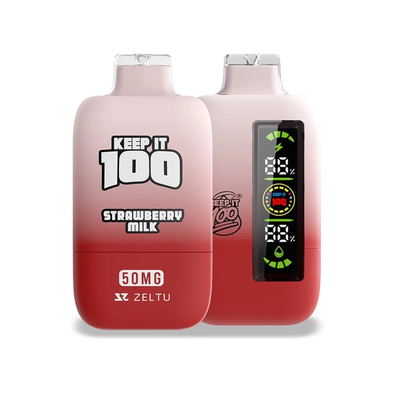 Keep It 100 Disposable Vape Strawberry Milk Keep It 100 20K Disposable Vape  (5%, 20000 Puffs)