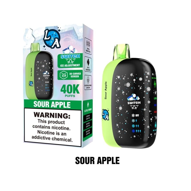 L&A Disposable Vape Sour Apple L&A Switch Ice Control 40K Disposable Vape (5%,40000 Puffs)