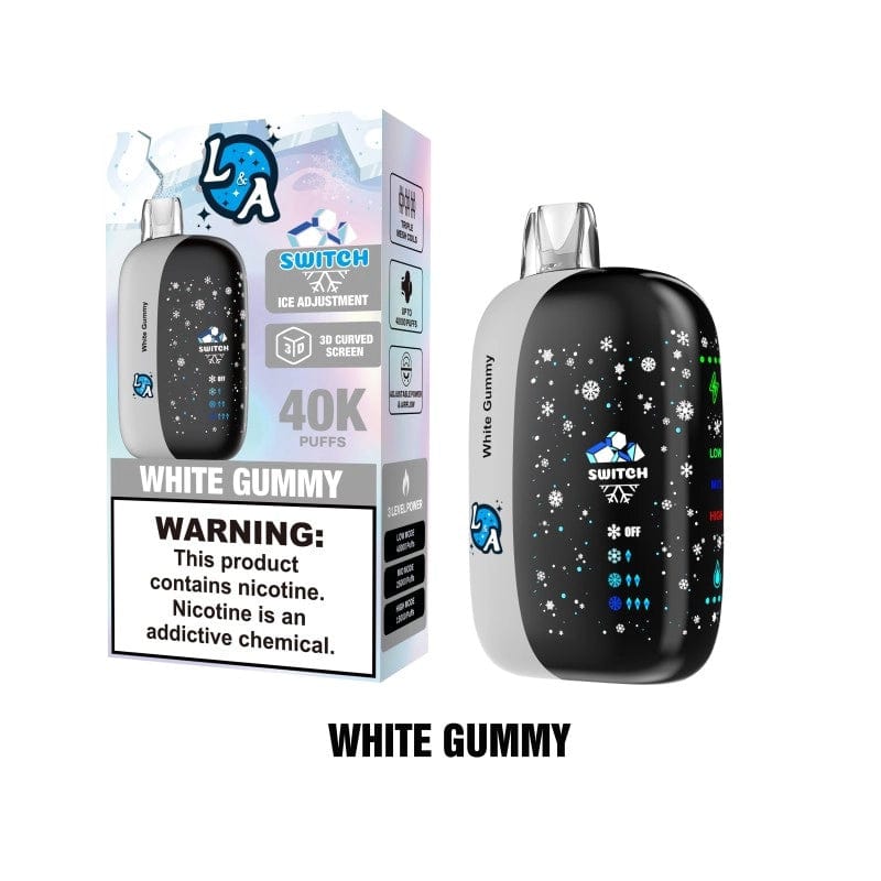 L&A Disposable Vape White Gummy L&A Switch Ice Control 40K Disposable Vape (5%,40000 Puffs)