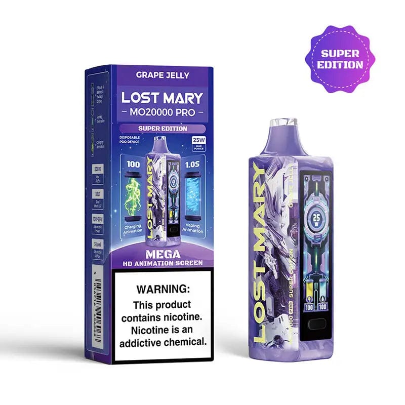 Lost Mary Disposable Vape Grape Jelly (Super Edition ) Lost Mary MO20000 Pro Disposable Vape (5%, 20000 Puffs)