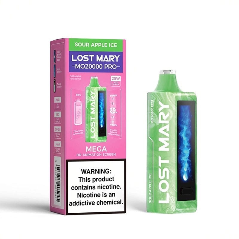 lost mary mo20000 pro disposable vapesour apple ice flavor