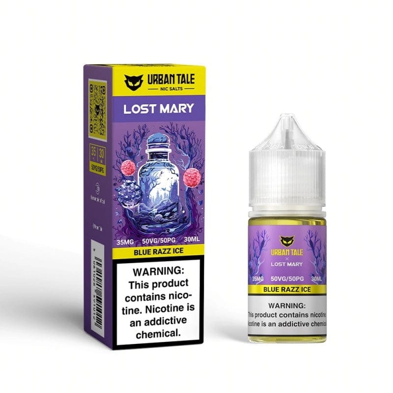 Lost Mary Juice 35MG Lost Mary x Urban Tale Blue Razz Ice Nic Salt Vape Juice 30ml