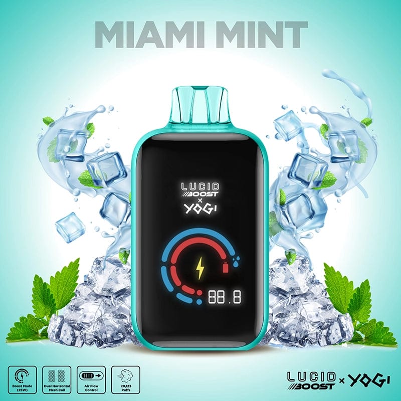 Lucid Air Disposable Vape Miami Mint - Yogi Lucid Boost Disposable Vape (5%, 20123 Puffs)