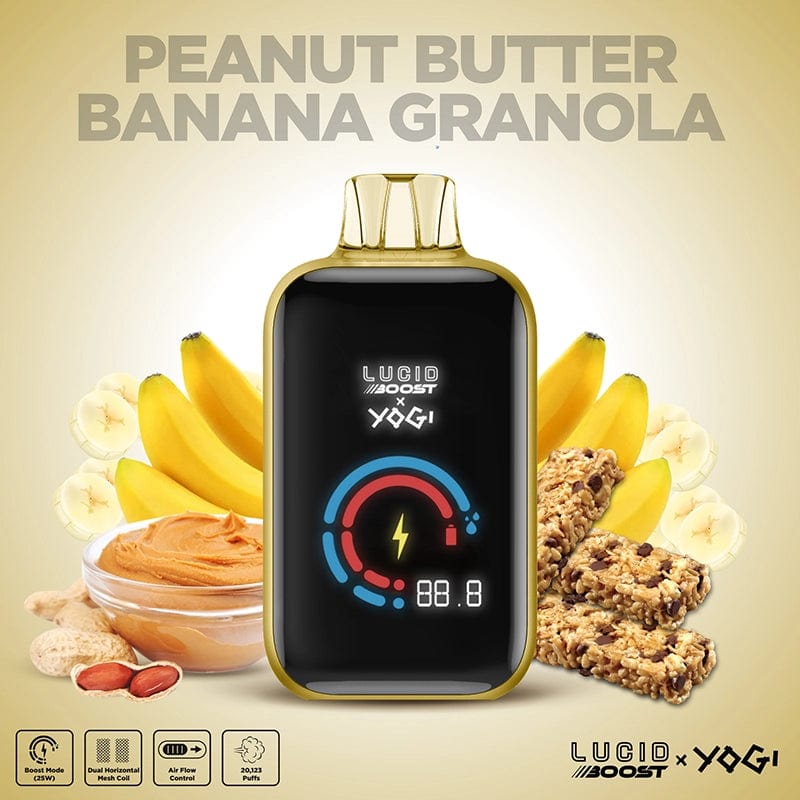 Lucid Air Disposable Vape Peanut Butter Banana Granola - Yogi Lucid Boost Disposable Vape (5%, 20123 Puffs)