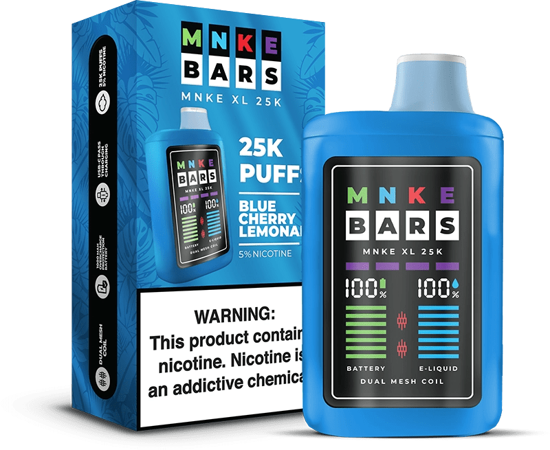 MNKE Bars XL 25K Disposable Vape Blue Cherry Lemonade Flavor