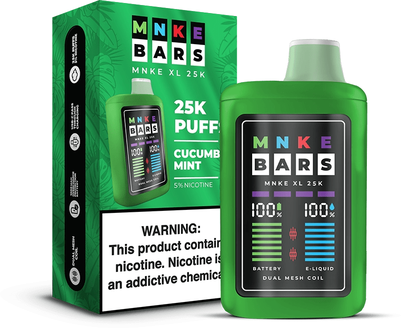 MNKE Bars XL 25K Disposable Vape Cucumber Mint Flavor