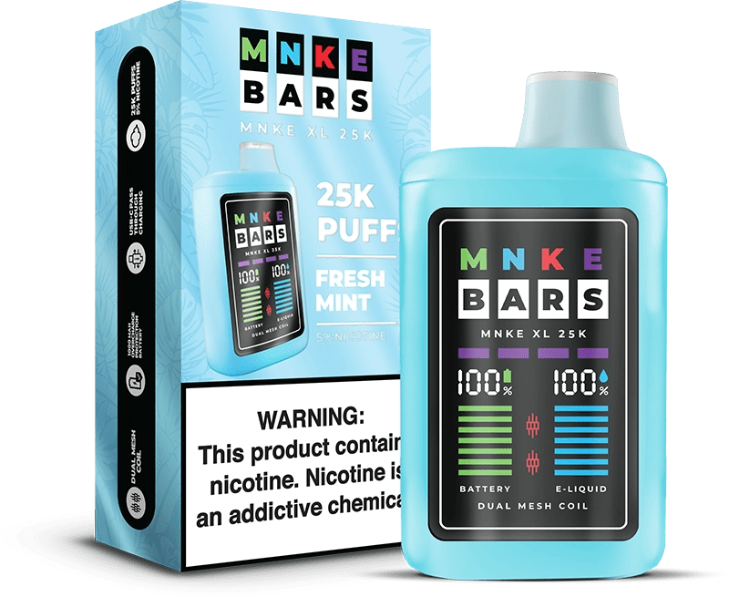 MNKE Bars XL 25K Disposable Vape Fresh Mint Flavor