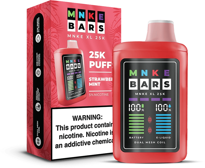 MNKE Bars XL 25K Disposable Vape Strawberry Mint Flavor