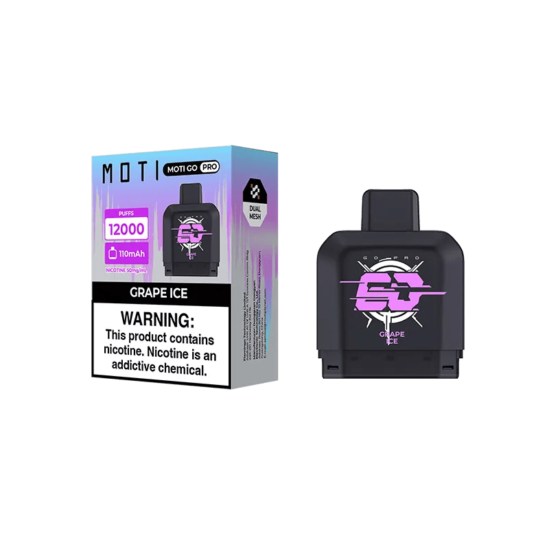 MOTI Vape Pods Grape Ice MOTI Go Pro 12000 Disposable Pod