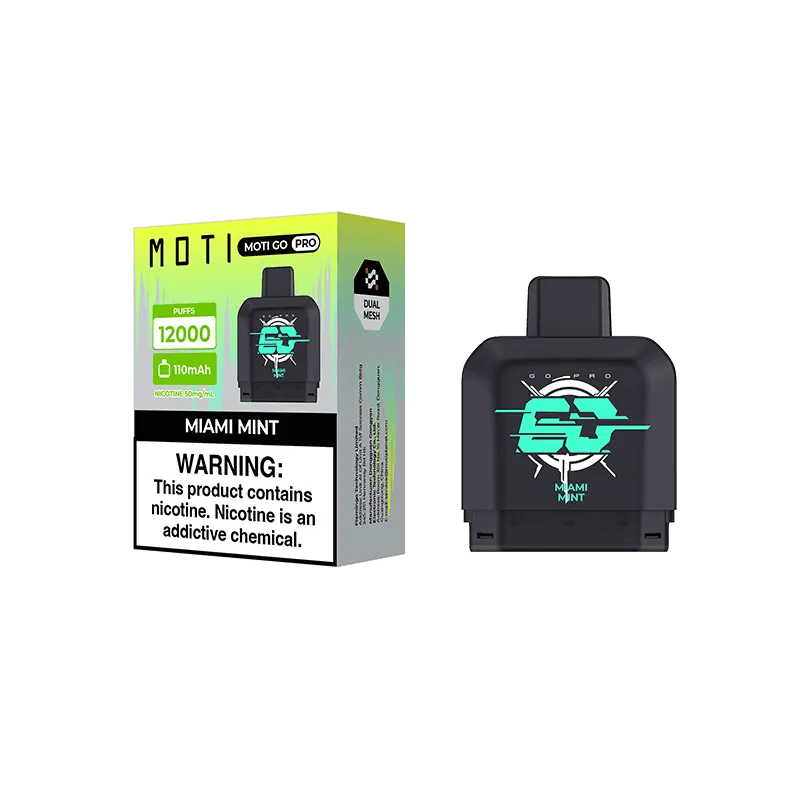 MOTI Vape Pods Miami Mint MOTI Go Pro 12000 Disposable Pod