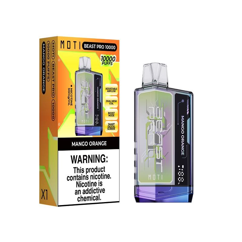 MOTI Vape Mango Orange 🎁 MOTI Beast Pro Disposable Vape (5%, 10000 Puffs) (100% off)