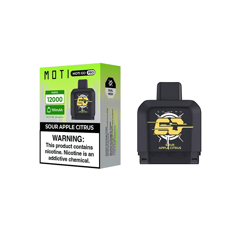 MOTI Vape Sour Apple Citrus 🎁 MOTI Go Pro 12000 Disposable Pod (100% off)