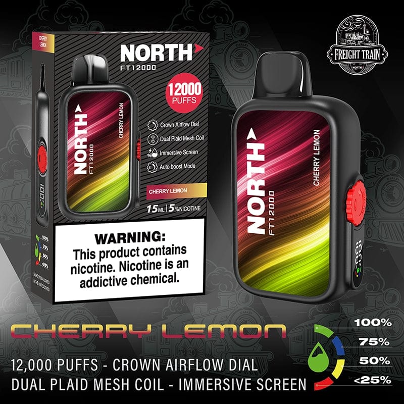 North Cherry Lemon 🎁 North FT12000 Disposable Vape (5%,12000 Puffs) (100% off)