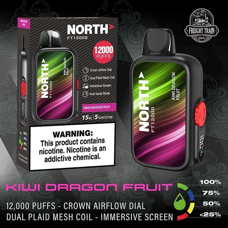 North Kiwi Dragonfruit 🎁 North FT12000 Disposable Vape (5%,12000 Puffs) (100% off)