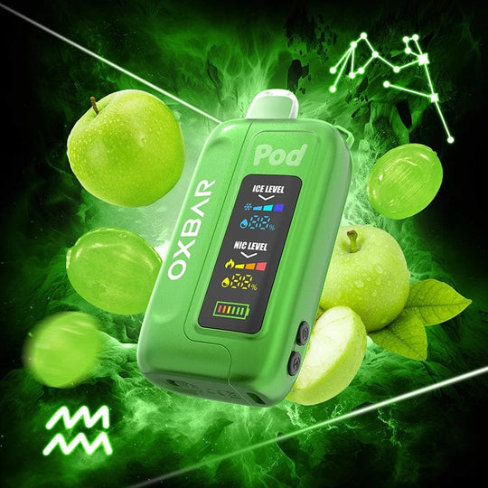 OXBAR Disposable Vape Green Apple Burst OXBAR x Pod Juice ICE-NIC Control 35K Disposable Vape (5%, 35000 Puffs)