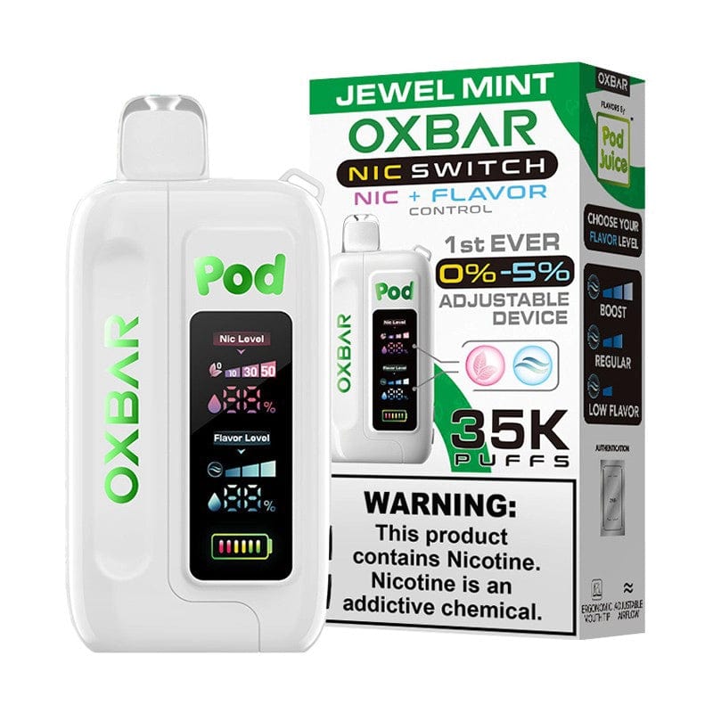 OXBAR Disposable Vape Jewel Mint OXBAR x Pod Juice Nic Switch Disposable Vape (5%, 35000 Puffs)