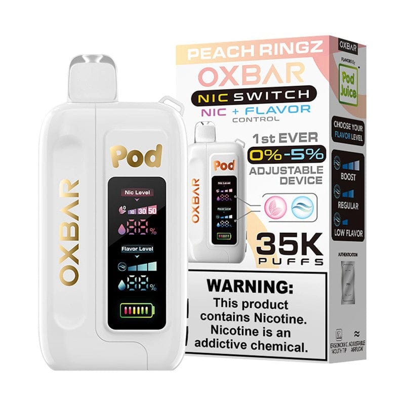 OXBAR Disposable Vape Peach Ringz OXBAR x Pod Juice Nic Switch Disposable Vape (5%, 35000 Puffs)