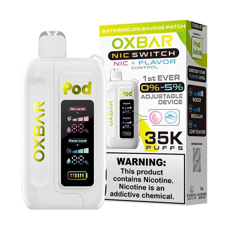 OXBAR Disposable Vape Watermelon Savage Patch OXBAR x Pod Juice Nic Switch Disposable Vape (5%, 35000 Puffs)