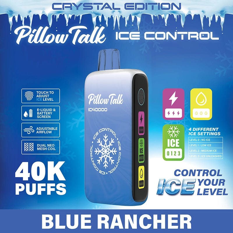 Pillow Talk Disposable Vape Blue Rancher (Crystal Edition) Pillow Talk Ice Control IC40000 Disposable Vape (5%, 40000 Puffs)