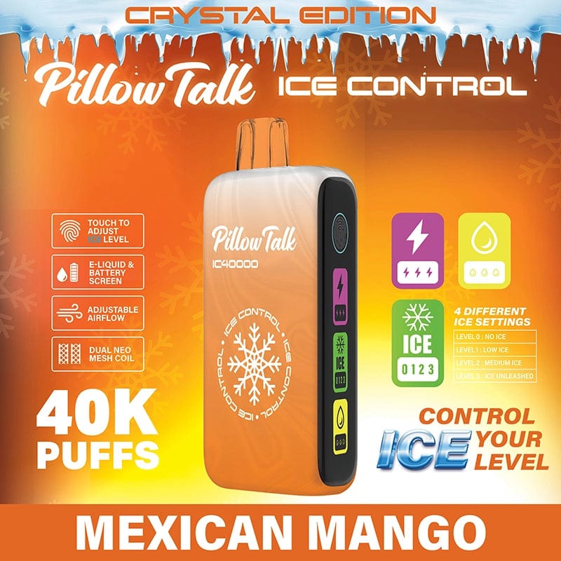 Pillow Talk Disposable Vape Mexican Mango (Crystal Edition) Pillow Talk Ice Control IC40000 Disposable Vape (5%, 40000 Puffs)