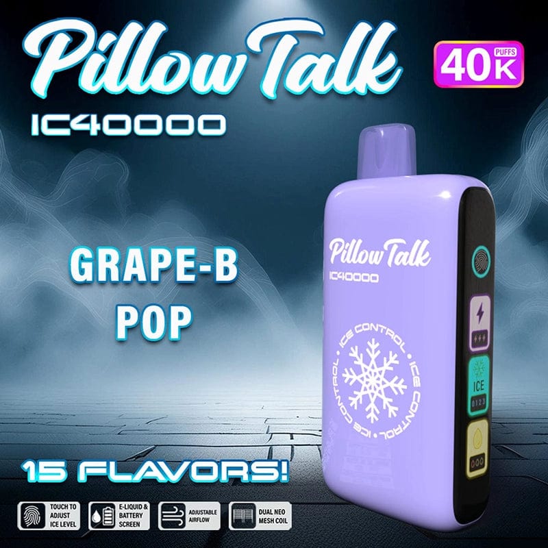 Pillow Talk Disposable Vape Grape B - Pop Pillow Talk Ice Control IC40000 Disposable Vape (5%, 40000 Puffs)