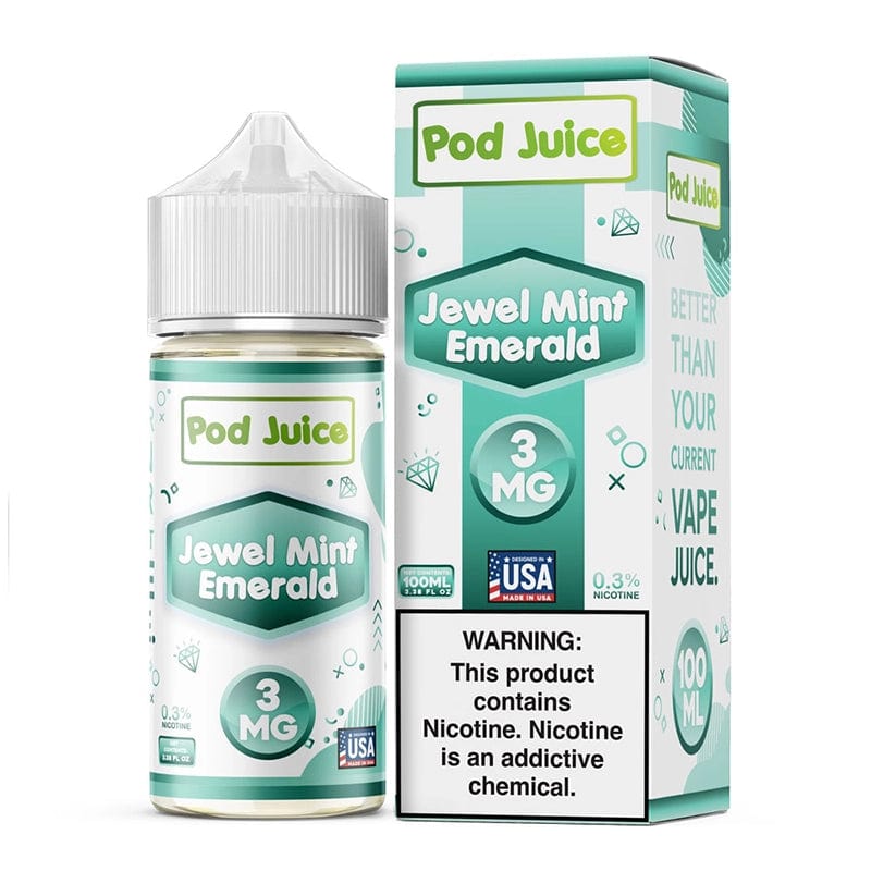 Pod Juice Juice 3mg Pod Juice Jewel Mint Emerald Synthetic Vape Juice 100ml