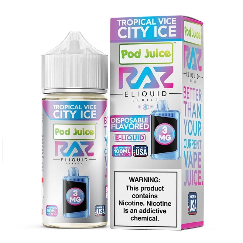 Pod Juice Juice Pod Juice x RAZ Tropical Vice City Ice Synthetic Vape Juice 100ml