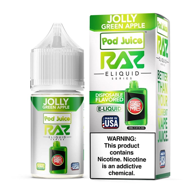 Pod Juice Juice 55MG Pod Juice x RAZ Golly Green Apple TFN Salt Vape Juice 30ml