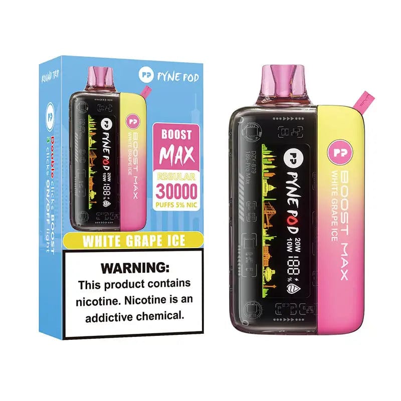 Pyne Pod Disposable Vape White Grape Ice Pyne Pod Boost Max 30000 Disposable Vape (5%, 30000 Puffs)