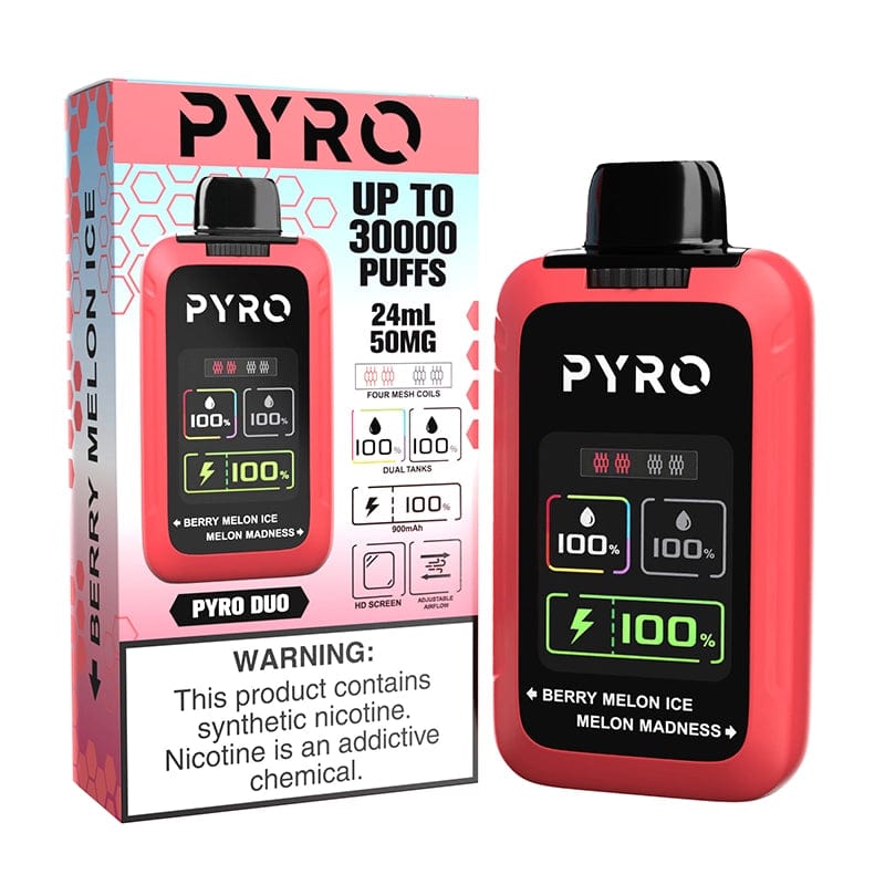 PYRO Disposable Vape Berry Melon Ice & Melon Madness Pyro Duo 30000 Disposable Vape (5%, 30000 Puffs)