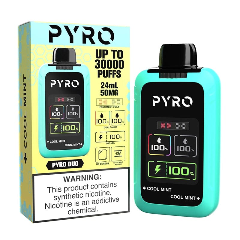 PYRO Disposable Vape Cool Mint & Cool Mint Pyro Duo 30000 Disposable Vape (5%, 30000 Puffs)