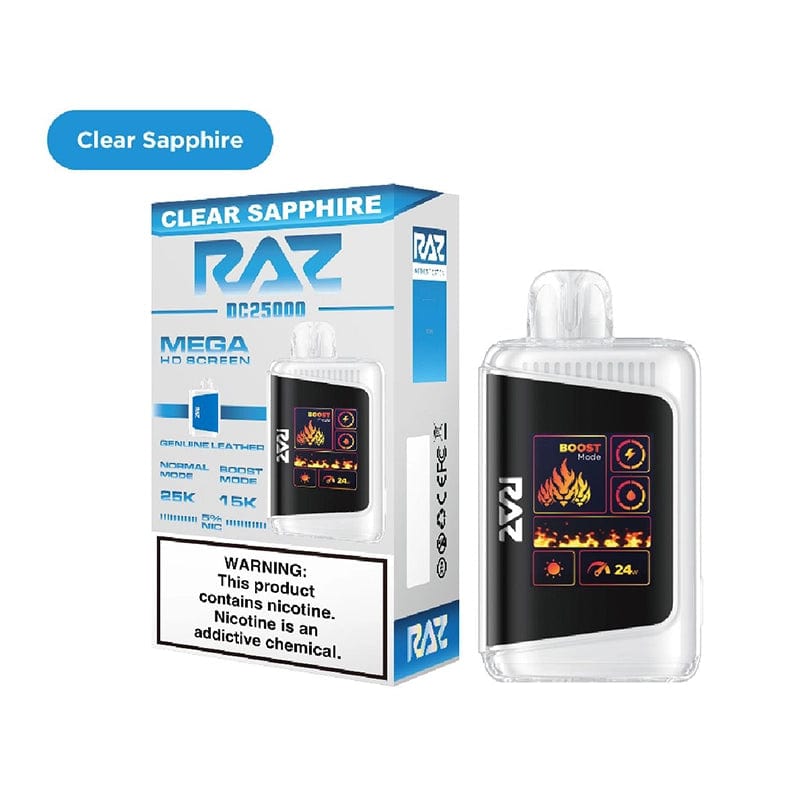 RAZ Disposable Vape Clear Sapphire RAZ DC25000 Disposable Vape (5%, 25000 Puffs)