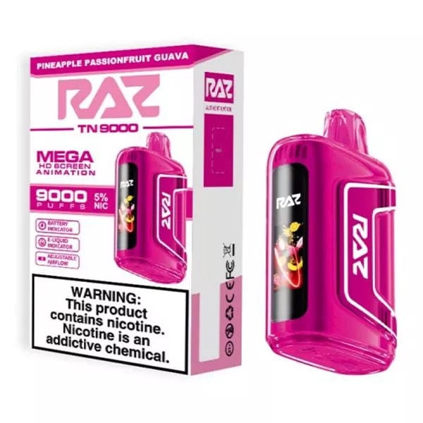 RAZ Disposable Vape Pineapple Passionfruit Guava RAZ TN9000 Disposable Vape (5%, 9000 Puffs)