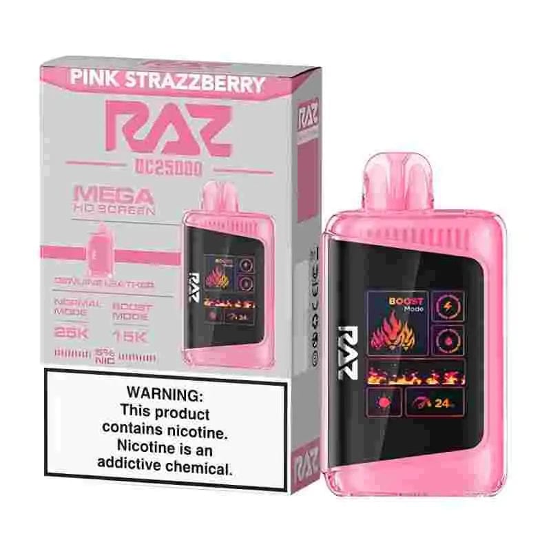 RAZ Disposable Vape Pink Strazzberry (West Coast Exclusive Flavor) (New LTX Package) RAZ DC25000 Disposable Vape (5%, 25000 Puffs)