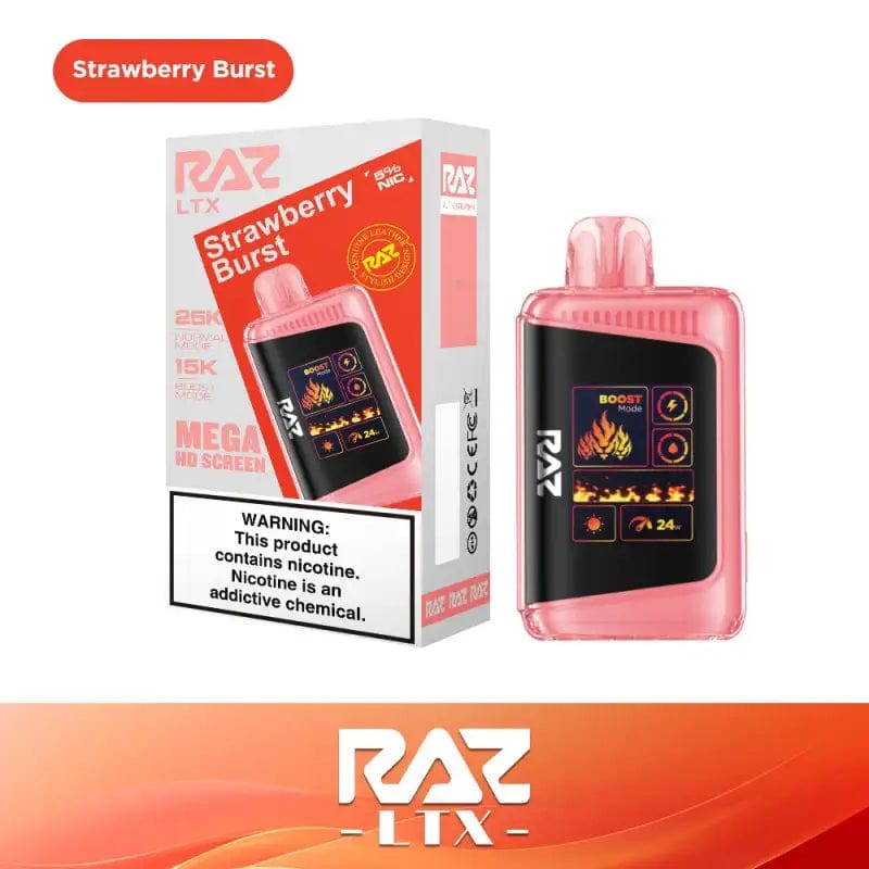 RAZ Disposable Vape Strawberry Burst (New LTX Package) RAZ DC25000 Disposable Vape (5%, 25000 Puffs)