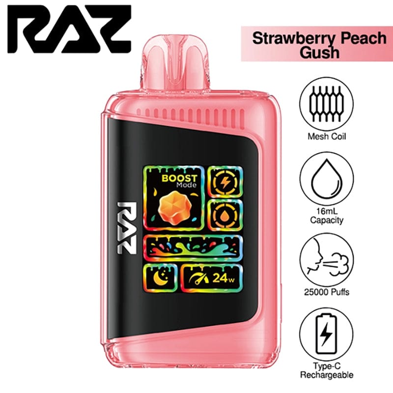 RAZ Disposable Vape Strawberry Peach Gush RAZ LTX Gush Edition Disposable Vape (5%, 25000 Puffs)