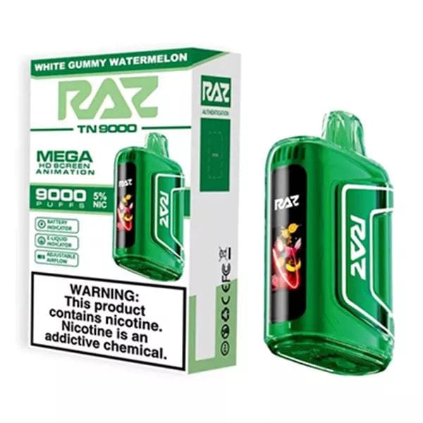 RAZ Disposable Vape White Gummy Watermelon RAZ TN9000 Disposable Vape (5%, 9000 Puffs)