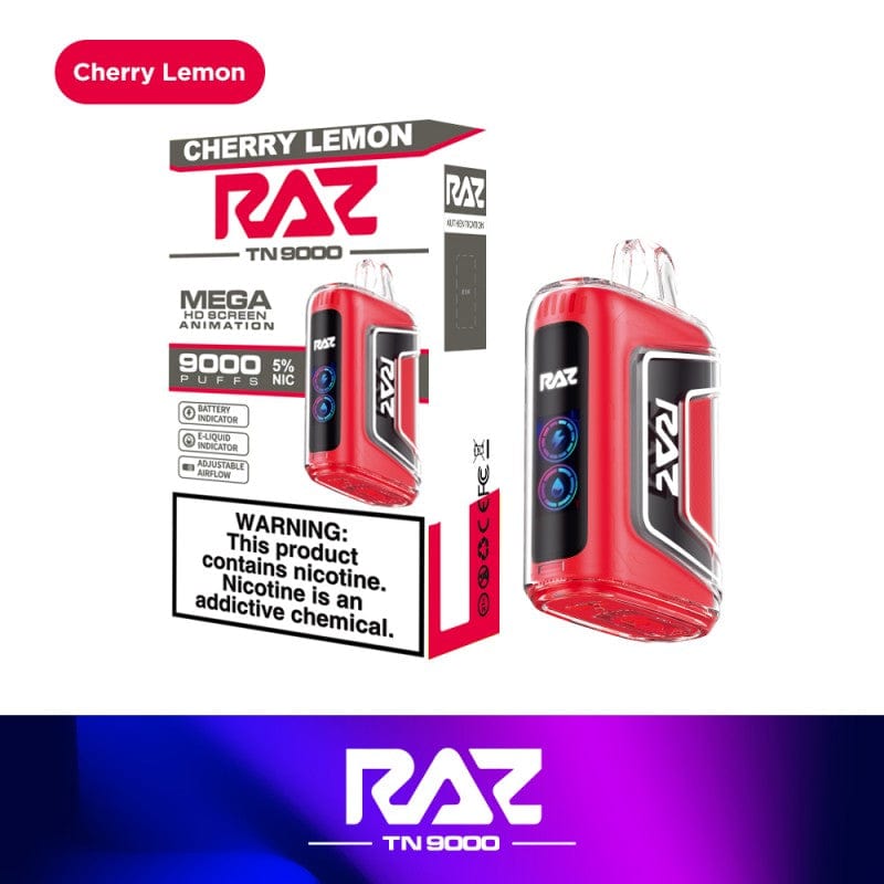 raz tn9000 disposable vape cherry lemon