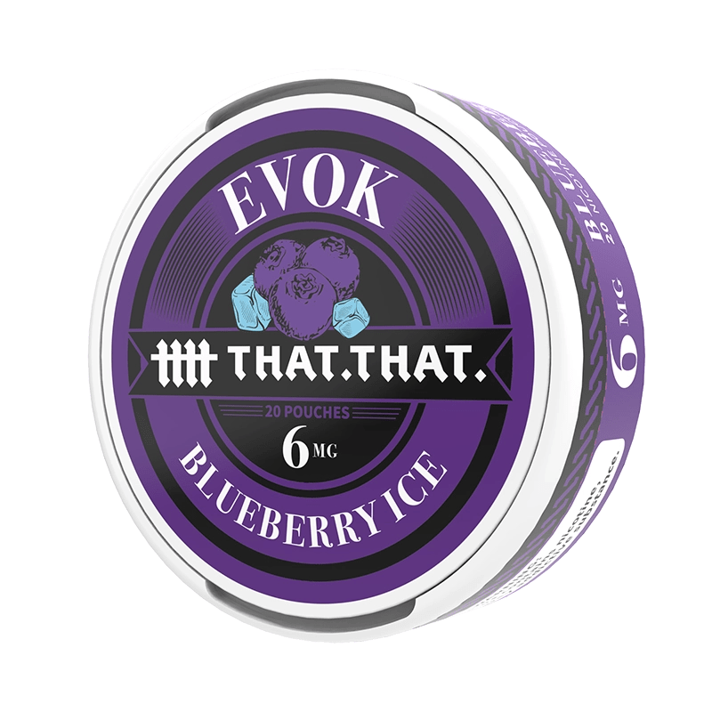 THATTHAT Cigarette Solutions Blueberry Ice 6mg THATTHAT Evok Nicotine Pouches