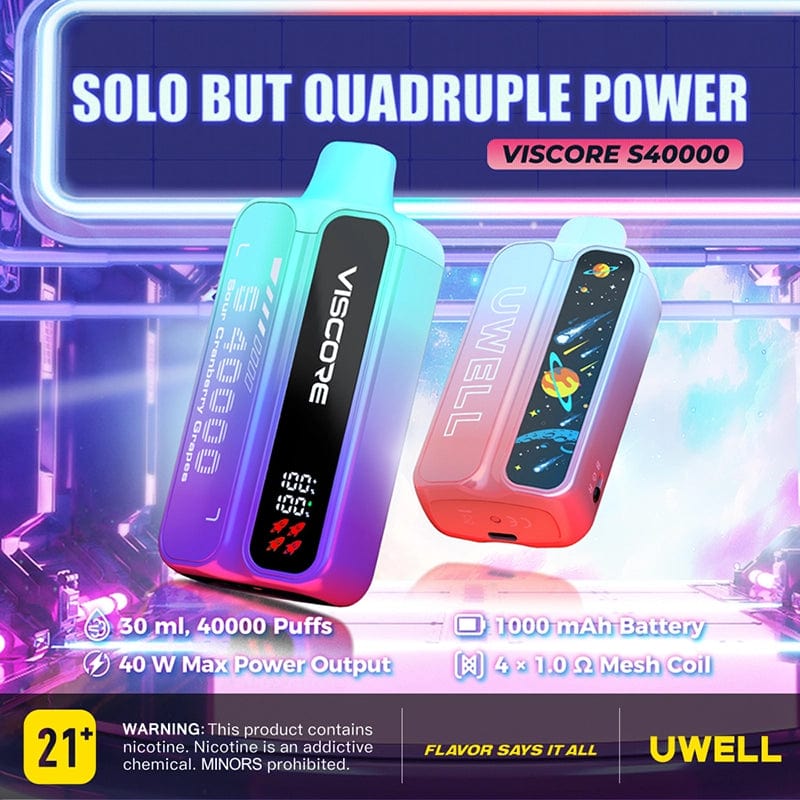 Uwell Disposable Vape Uwell Viscore S40000 Disposable Vape (5%, 40000 Puffs)